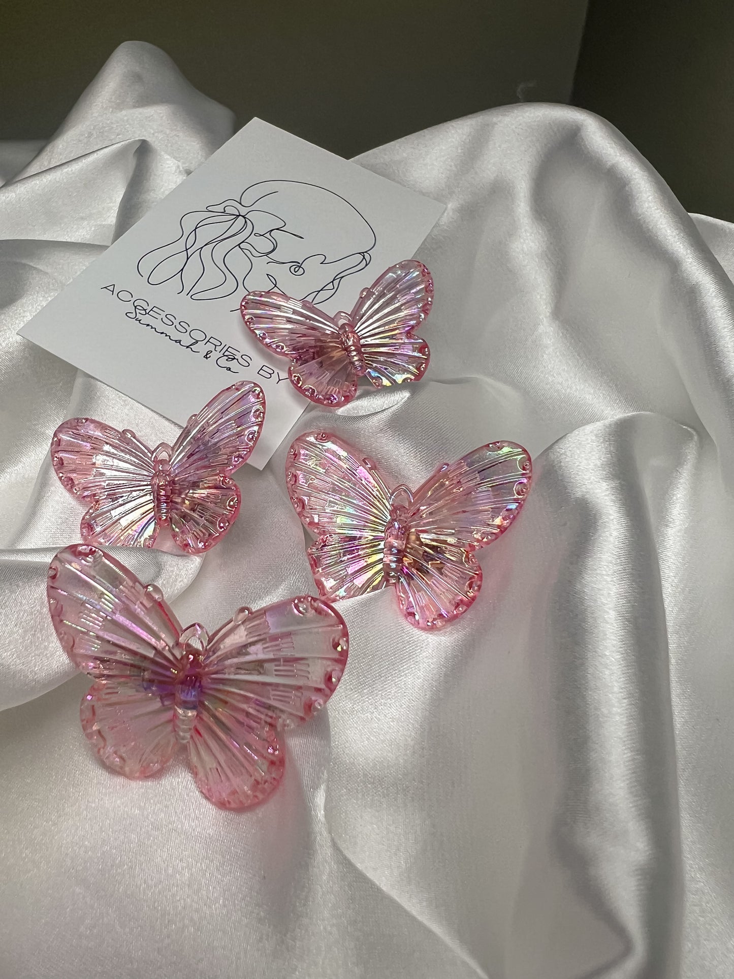 Pink Butterfly Clips