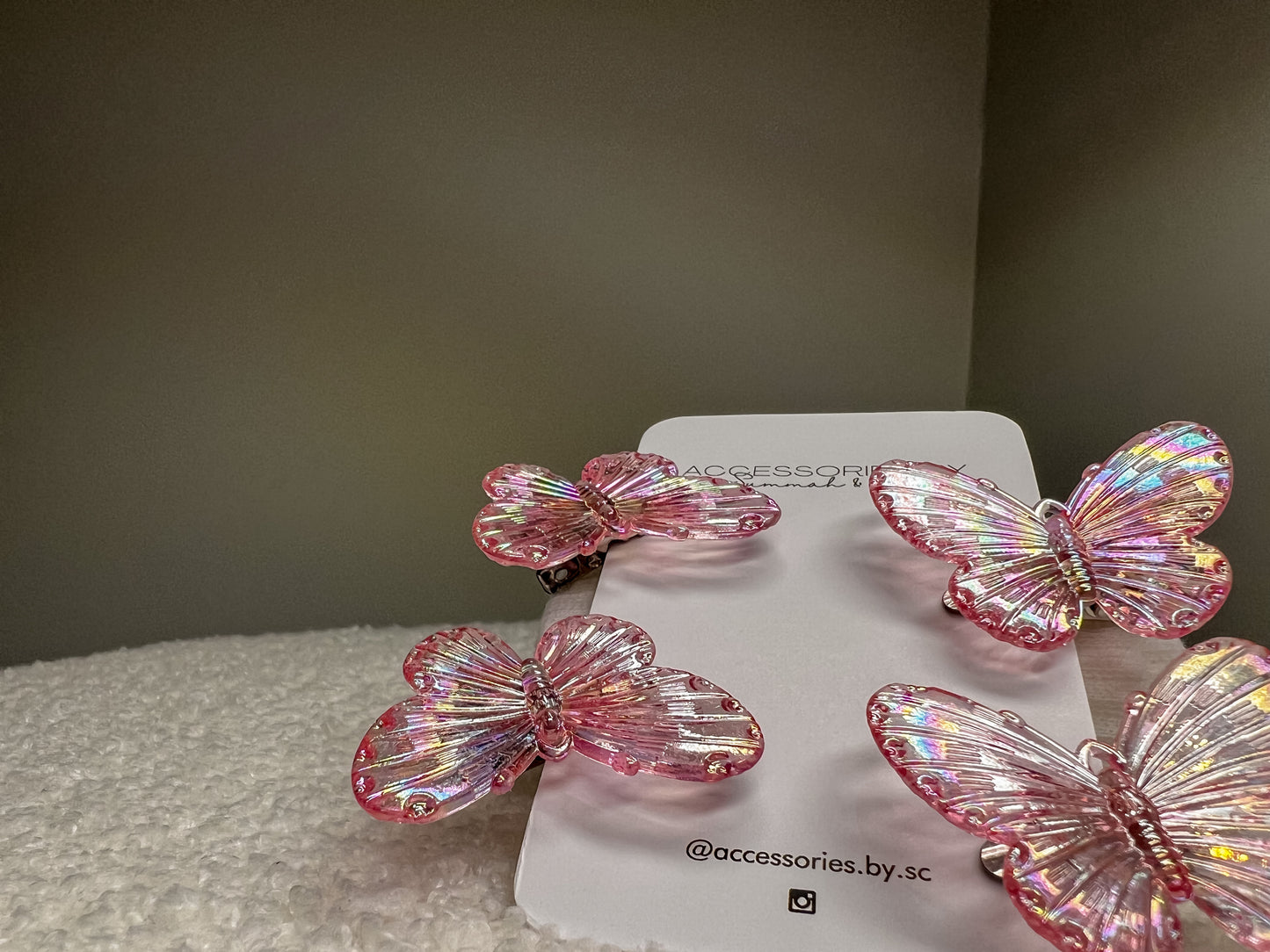 Pink Butterfly Clips